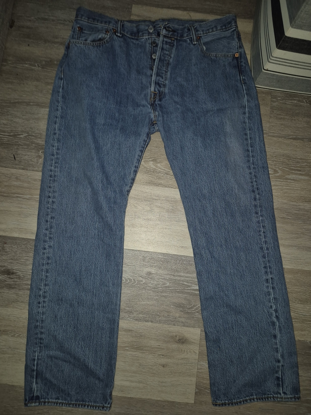 Levis 501 Button Fly Blue Denim Jeans 36x32
